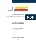 Licenciatura em História Prática de Ensino: Observação E Projeto (Pe:Op)