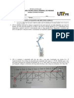 Universidade Tecnológica Federal Do Paraná: I Lista Avaliativa de Mecânica Geral I