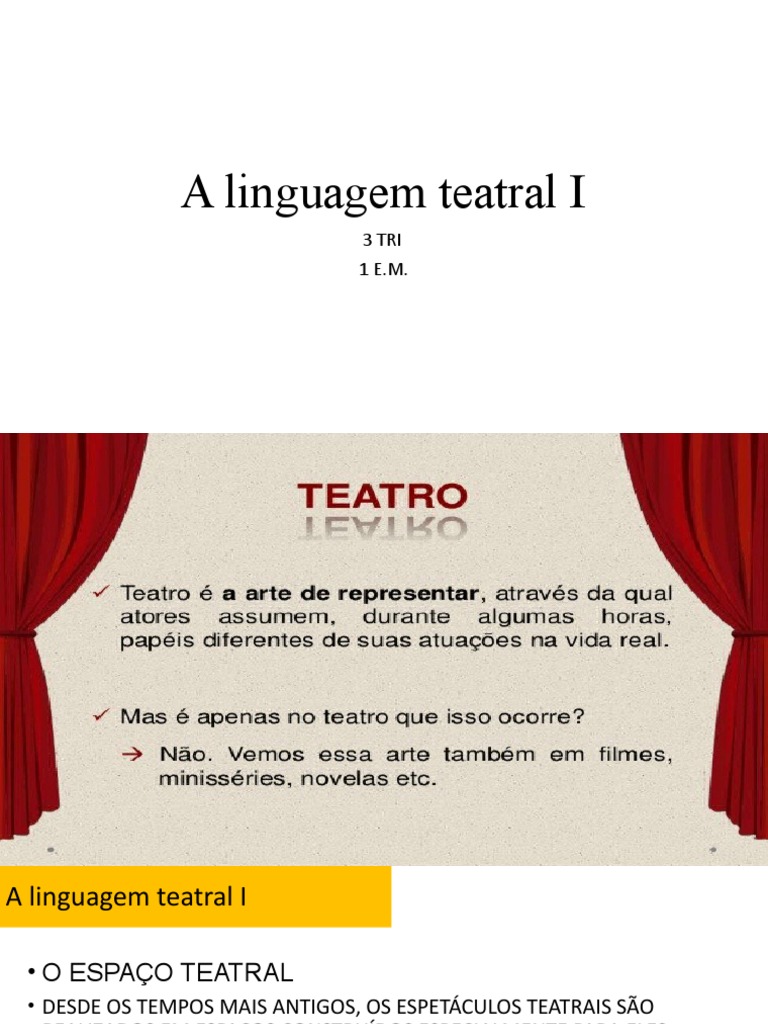 Elementos da Linguagem Teatral | PDF | Teatro | Ator