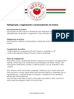 Mestre Massas e Molhos Refrigeração, Armazenamento e Congelamento