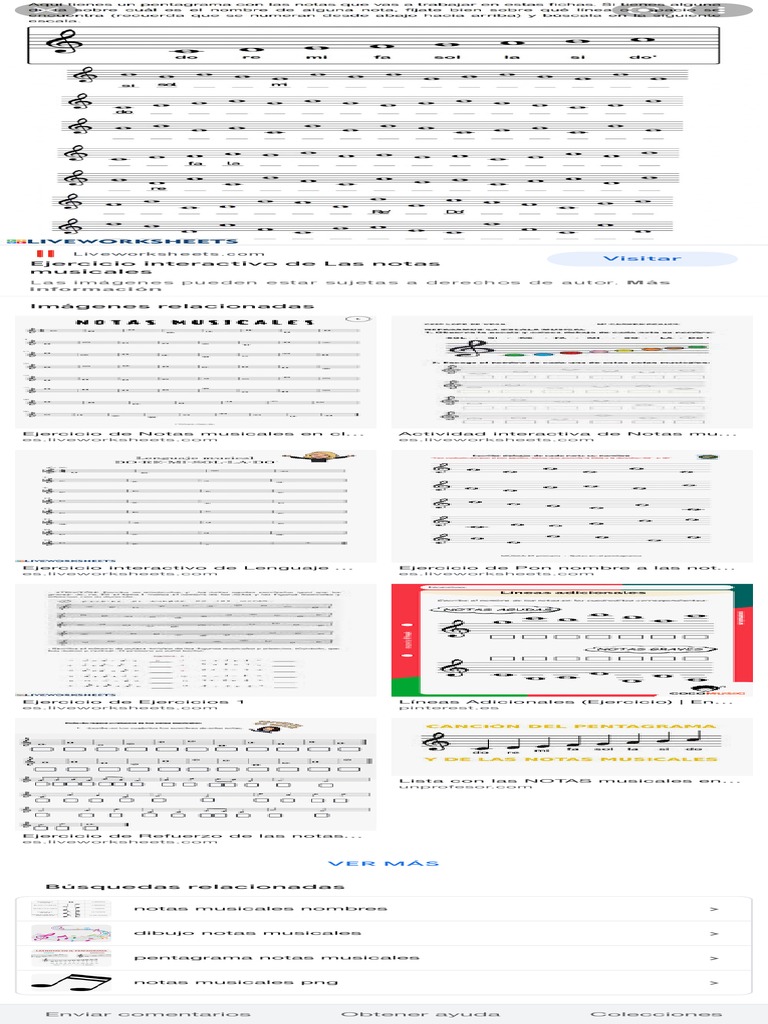 Ubicación de Las Notas Musicales en El Pentagrama Ejercicio - Búsqueda ...