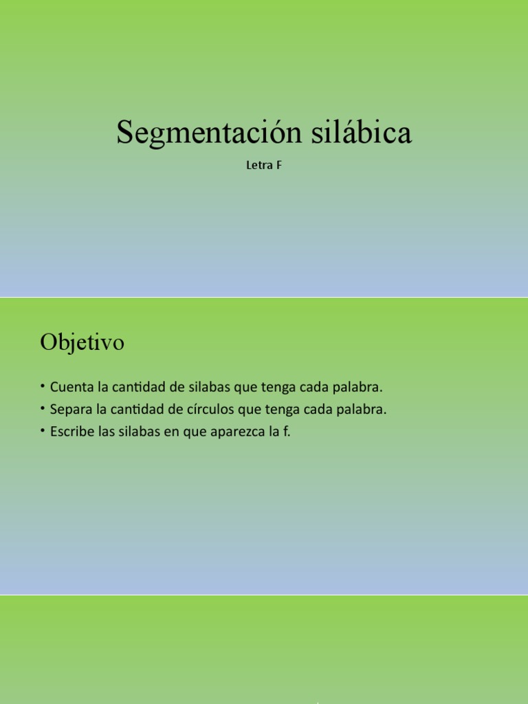 Actividades de Segmentación Silábica | PDF | Artes del Lenguaje y ...