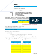 Financial Modelling Assessment Component-1: Assume Values of Your Choice For The Yellow Cells