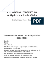 Antigo e Idade Média pensamento econômico evolução