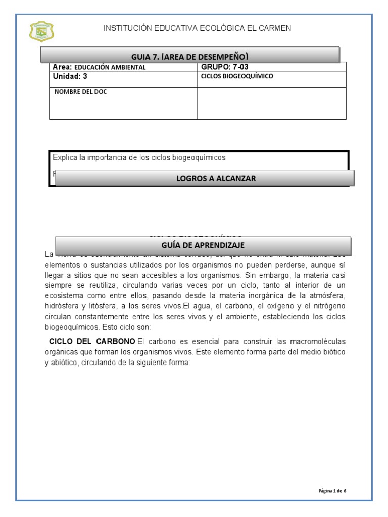Guia de Aprendizaje (7) - Grado SEPTIMO | PDF | Agua | El ciclo del agua