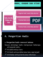 Pengertian Hadis, Sunnah, Khabar Dan Atsar