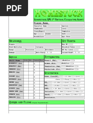 Character Sheet