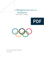 Os Jogos Olímpicos em 2021 e A Pandemia