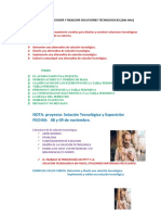 NOTA: Proyecto: Solución Tecnológica y Exposición FECHAS: 08 y 09 de Noviembre