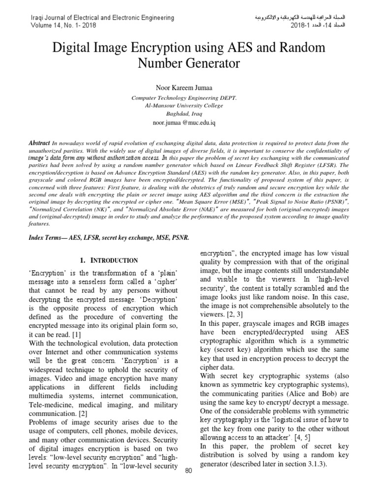 Digital Image Encryption Using AES and Random Number Generator | PDF ...