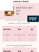 Seminário de Vitaminas e Óleos Grupo 2 Biotina, b12 e b9