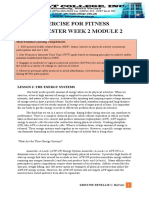 Exercise For Fitness 1 Semester Week 2 Module 2: Lesson 2: The Energy Systems