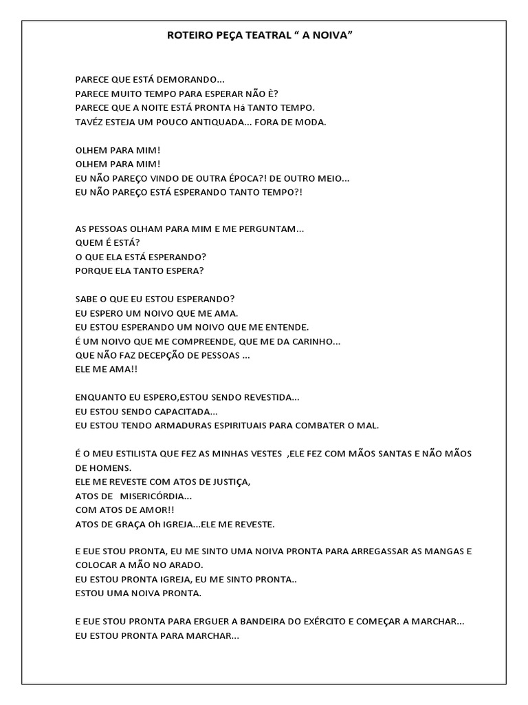 Roteiro Peça Teatral | PDF