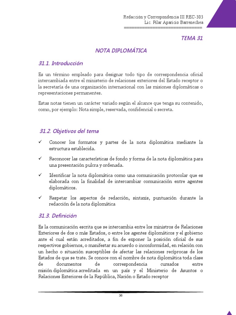Guía sobre Notas Diplomáticas | PDF | Diplomacia | Correspondencia ...