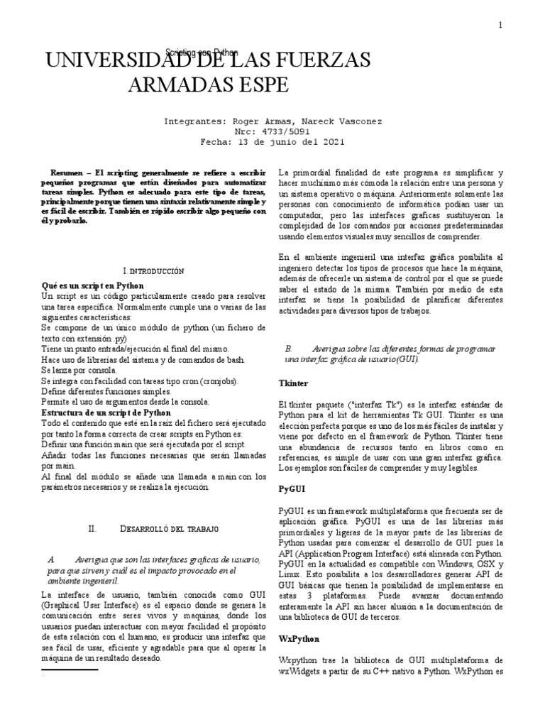 Formato Presentacion Documentos Normas Ieee | PDF | Python (lenguaje de ... 