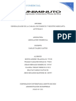 Actividad 3 Informe Generalidades de La Camara de Comercio y Registro Mercantil
