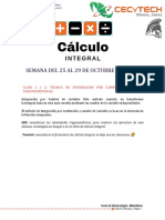 INTEGRAL POR CAMBIO DE VARIABLE 25 Al 29 Oct