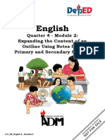 English8 - Q4 - Module 2 - Expanding The Content of An Outline Using Notes From Primary and Secondary Sources - V2