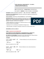 Guía de aprendizaje de matemáticas sobre casos de factorización