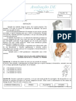 Prova de Ciências do 5º ano 2º B. 2017