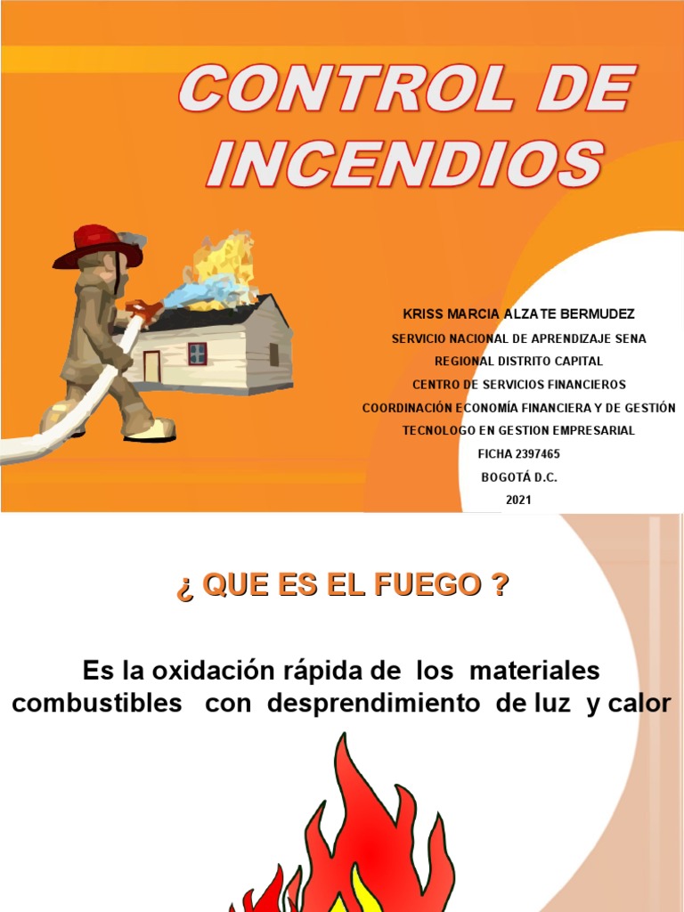 Control de Incendios Exposicion | PDF | Combustión | Oxígeno