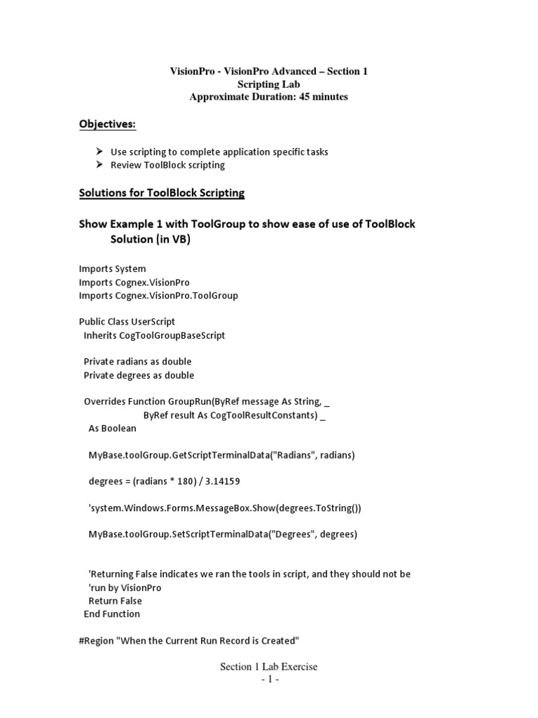 VisionPro ToolBlock Scripting Guide | PDF | Boolean Data Type ...