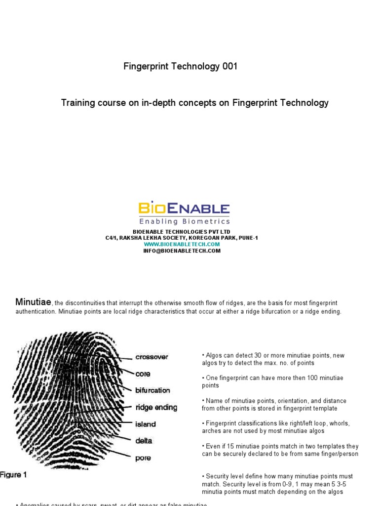 Fingerprint Technology Training Course | PDF | Imaging | Fingerprint