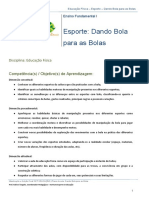 Plano de Aula Esporte Dando Bola para As Bolas