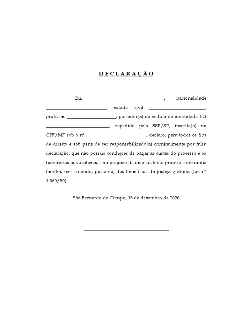 Declaração De Familia – DECLARAÇÃO DE FILIAÇÃO – XPTWS