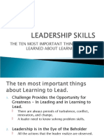 The Ten Most Important Things We Have Learned About Learning To Lead