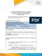 Guía de Actividades y Rúbrica de Evaluación - Unidad 1 - Tarea 2 - Creación de Texto Descriptivo, Autorretrato