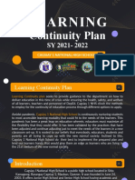 Learning: Continuity Plan