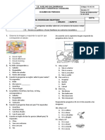 Examen Inglés 5to