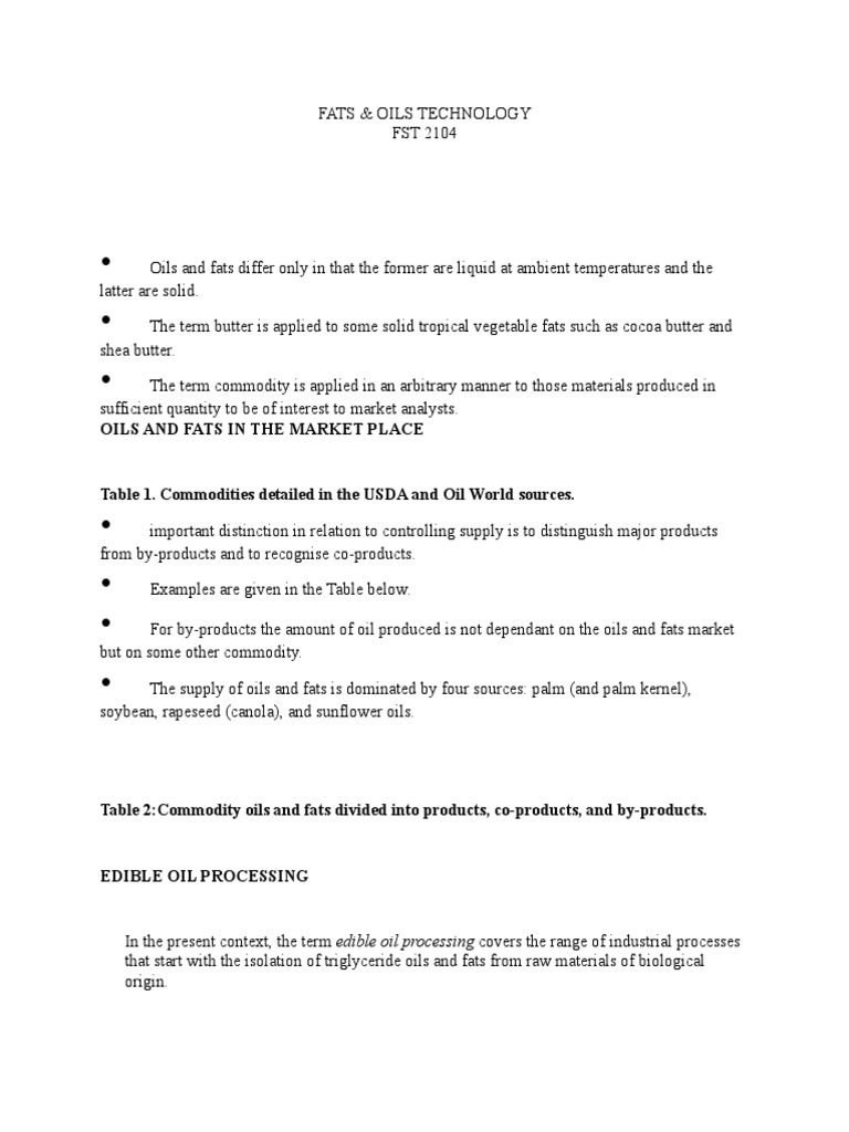 01 - Fats & Oil Technology - Introduction | PDF | Coconut Oil | Coconut