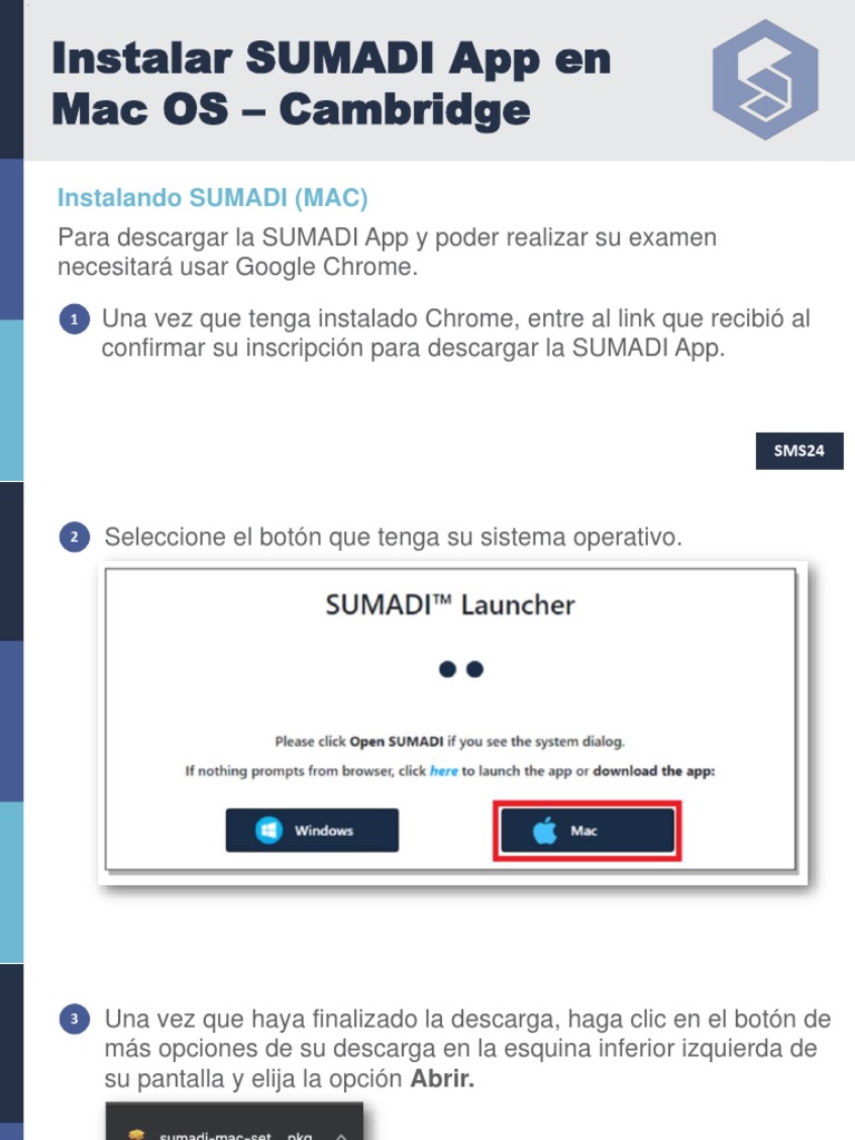 Cambridge - Instalar SUMADI App en Mac OS - SP | PDF