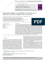 Experimental Investigation On A Dehumidification Unit With Heat Recovery Using Desiccant Coated Heat Exchanger in Waste To Energy System