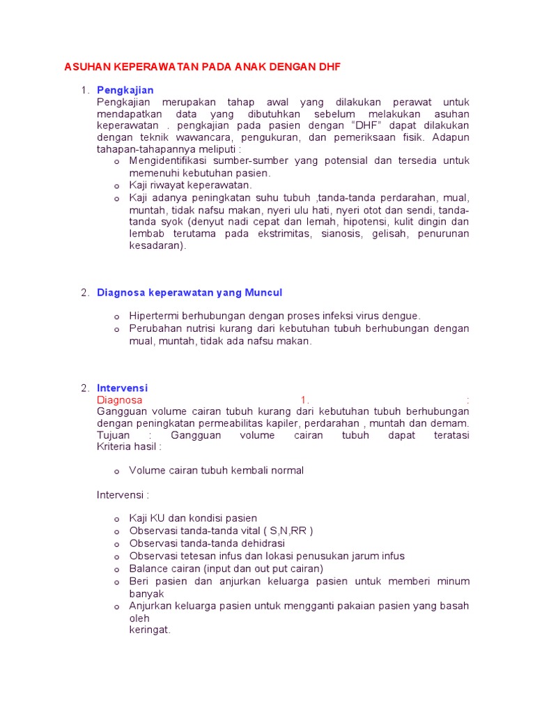 Asuhan Keperawatan Anak DHF | PDF | Pengembangan Diri | Kesehatan Holistik