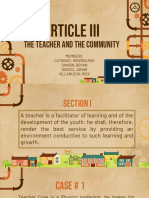 Article Iii: The Teacher and The Community