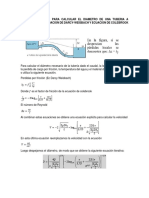 Formula Iterativa para Calcular El Diametro de Una Tuberia A Presion