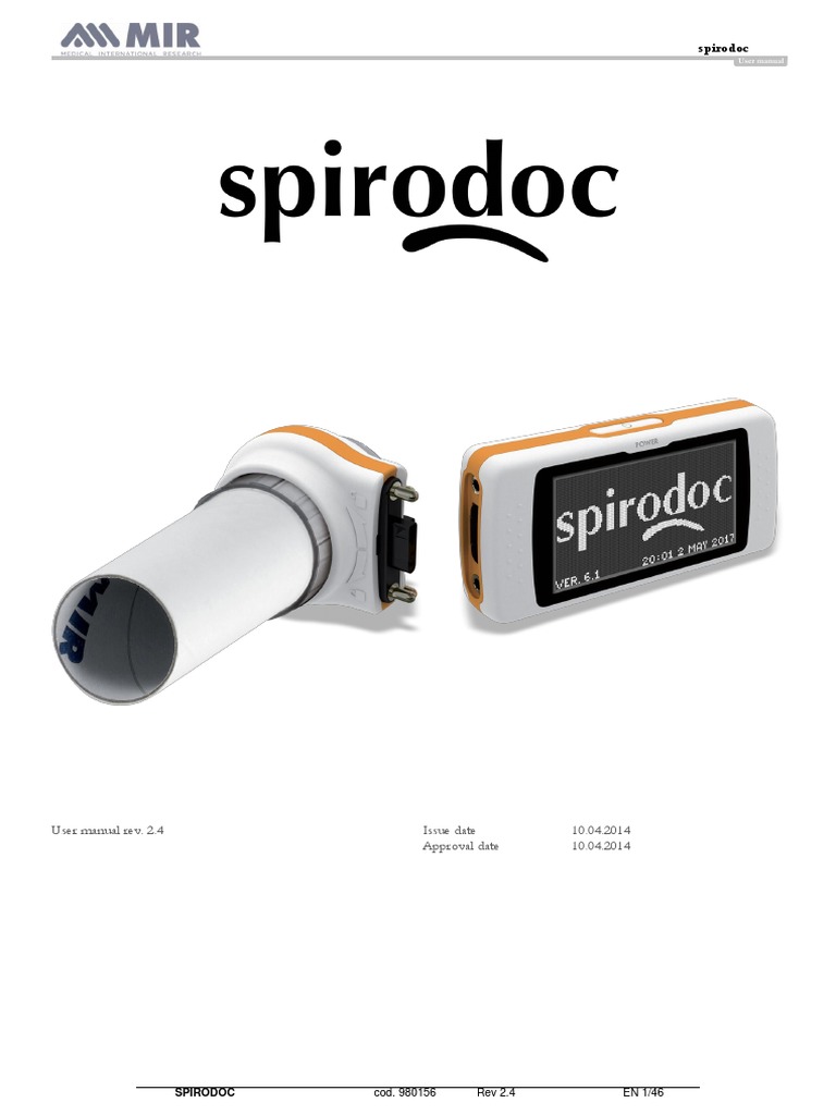 Spirodoc Spirometer Manual PDF Interference