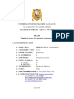 Sílabo de Derecho Penal I PG Profesor Alexei Saenz Modalidad No Presencial MAYO 2021