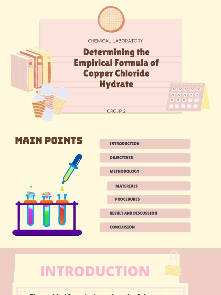 Determining The Empirical Formula of Copper Chloride Hydrate PDF