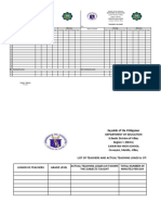 Teacher'S Log Sheet Teacher'S Log Sheet: Department of Education Department of Education