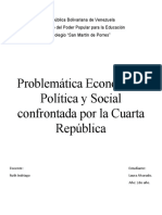 problematica economica, politica y social conformada por la cuarta republica