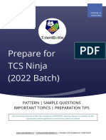Prepare For TCS Ninja (2022 Batch) : Pattern - Sample Questions Important Topics - Preparation Tips