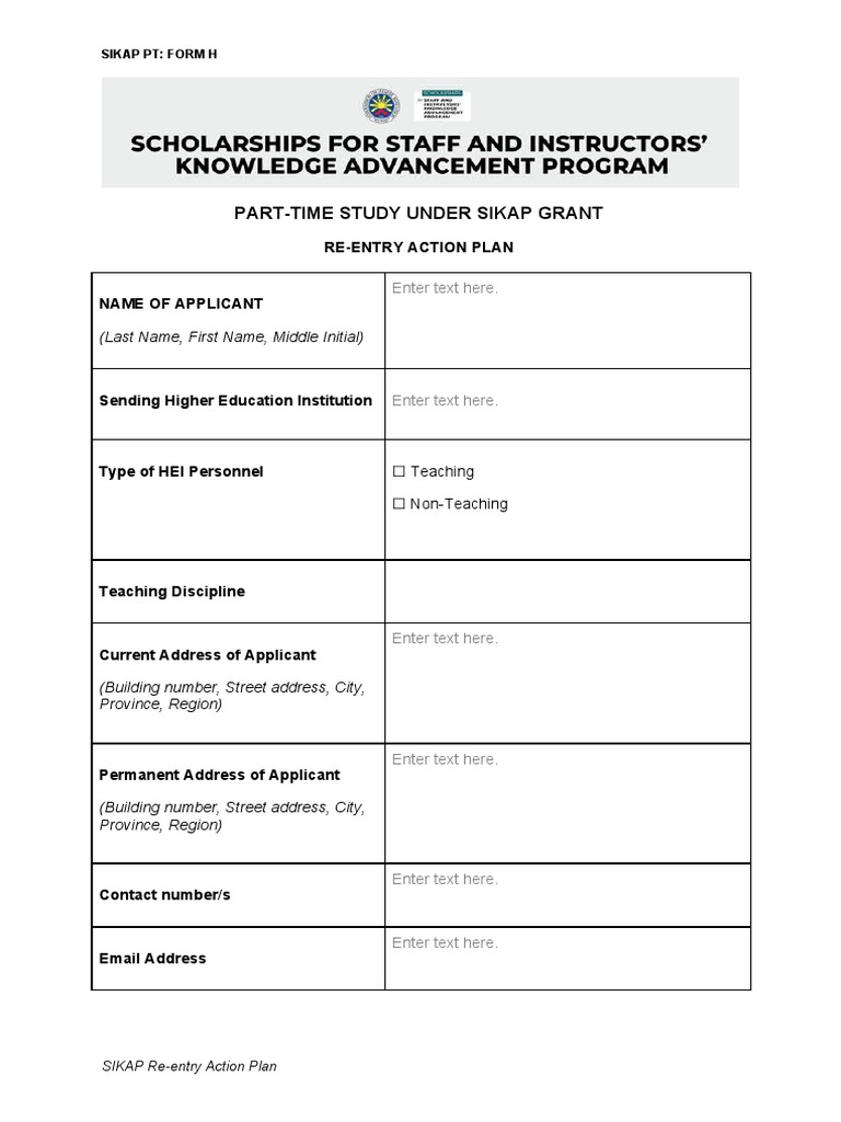  part time sikap re entry action plan pdf cognition