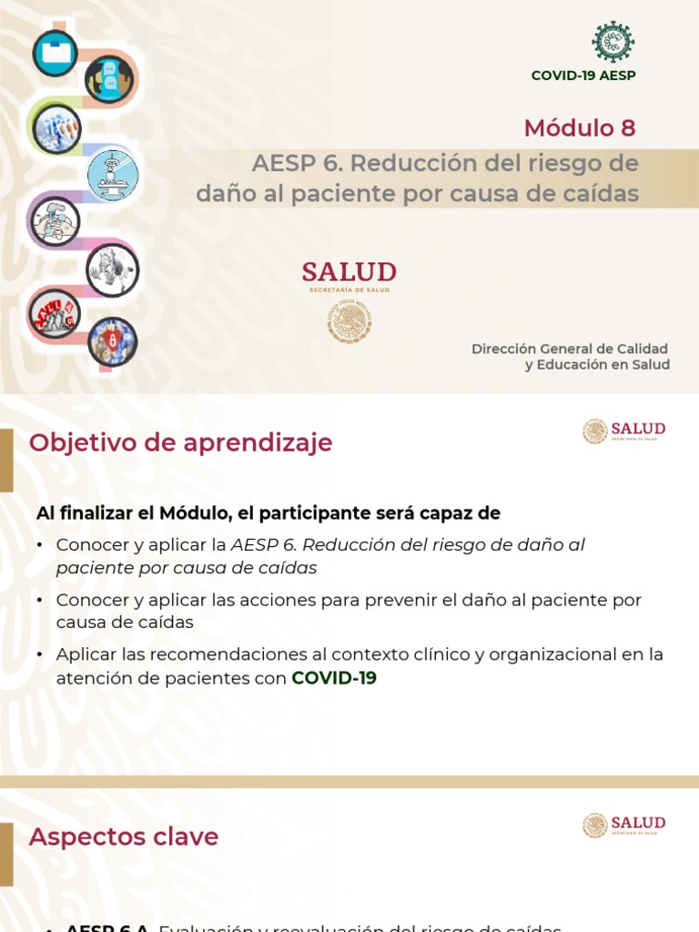 Módulo 8. AESP 6. Reducción Del Riesgo de Daño Al Paciente Por Causa de ...