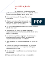 Regras para Utilização do laboratório