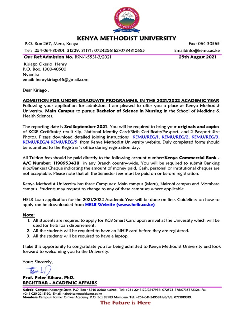 Kenya Methodist University: KEMU/REG/1, KEMU/REG/2, KEMU/REG/3, Kemu ...