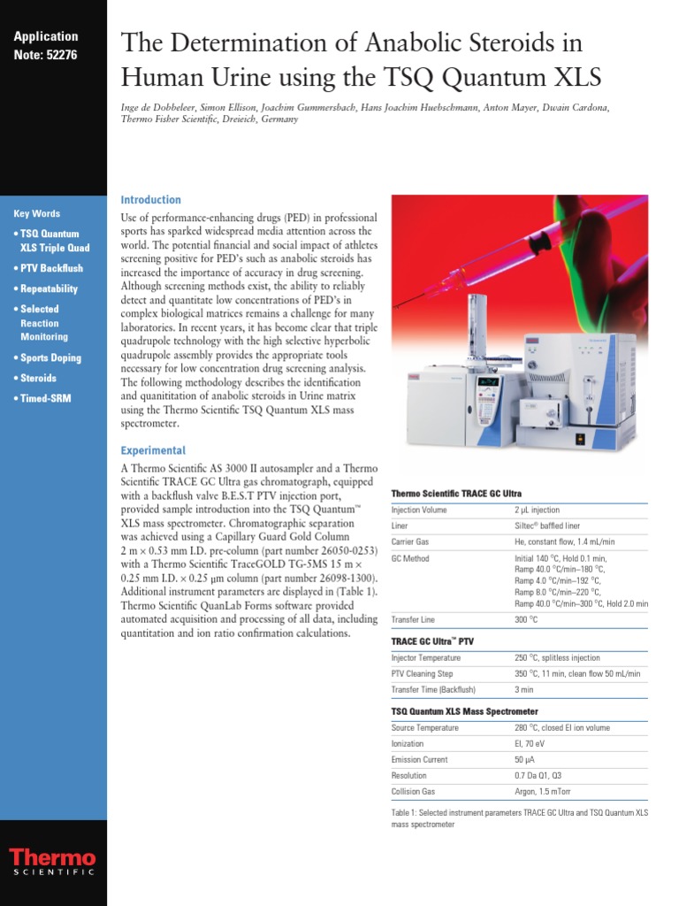 The Determination of Anabolic Steroids in Human Urine Using The TSQ